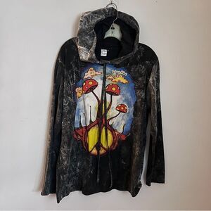 Cali Kind Peace Mushroom Hoodie Size Medium 100% Cotton EUC